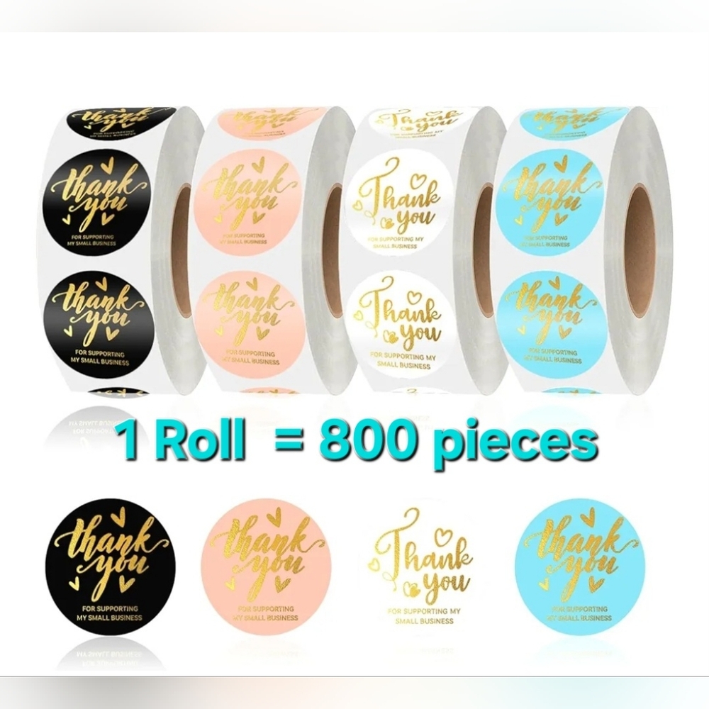BuyNow✨️ 1 Roll 800 Thank You Stickers - Picture 1 of 1